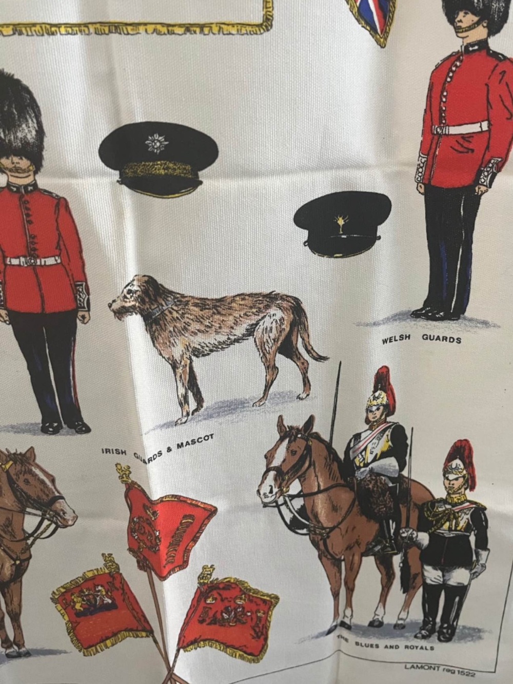 Decorative British Guards Print Cushion Cover in White and Red